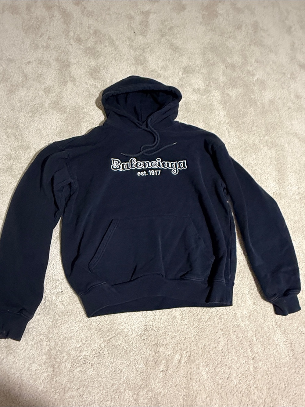 Authentic Balenciaga navy xs small oversized hoodie